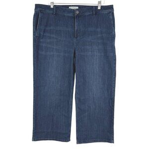 J. Jill Denim Full Leg Crop Jeans Size 16 Blue Cotton Blend Stretch NWT PT-2660